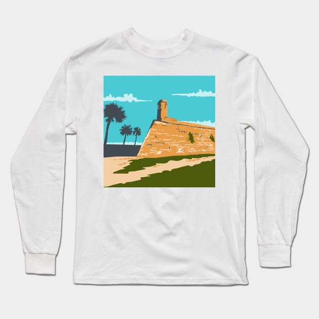 Fort Marion St. Augustine WPA Long Sleeve T-Shirt by retrovectors